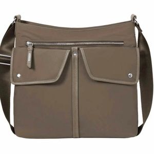 Baggallini Taupe Crossbody with Dual Front Flap Pockets